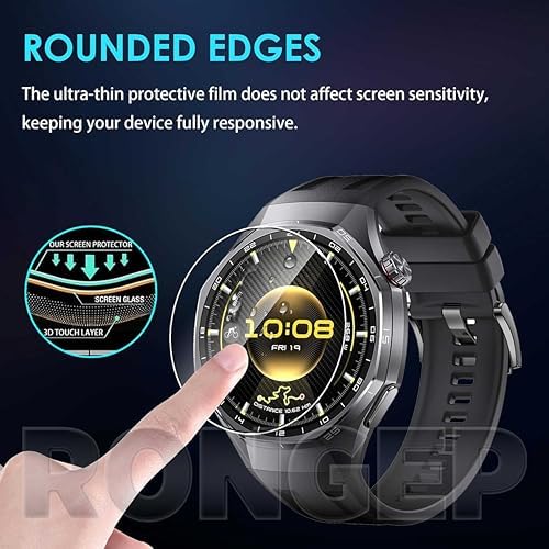 Rongep Huawei Watch GT6 Pro 46mm için Kolay Uygulama Aparatlı Ekran Koruyucu 9H Sertliğinde Çizilmeye Karşı Koruyan Dokunma Hassasiyeti ve Görüntü Kalitesini Etkilemeyen Huawei GT6 Pro 46mm Koruyucu - Görsel 3