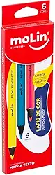 Lápis Marca Texto, Molin, 086471, 6 Cores Neon