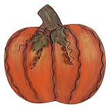 WHY Decor Metal Pumpkin Decor Standing Flat Pumpkin Statue Sign Fall Decoration Pumpkins Tabletop Decor for Porch Yard Garden Home Autumn Harvest Centerpiece Thanksgiving Outdoor Indoor 12"