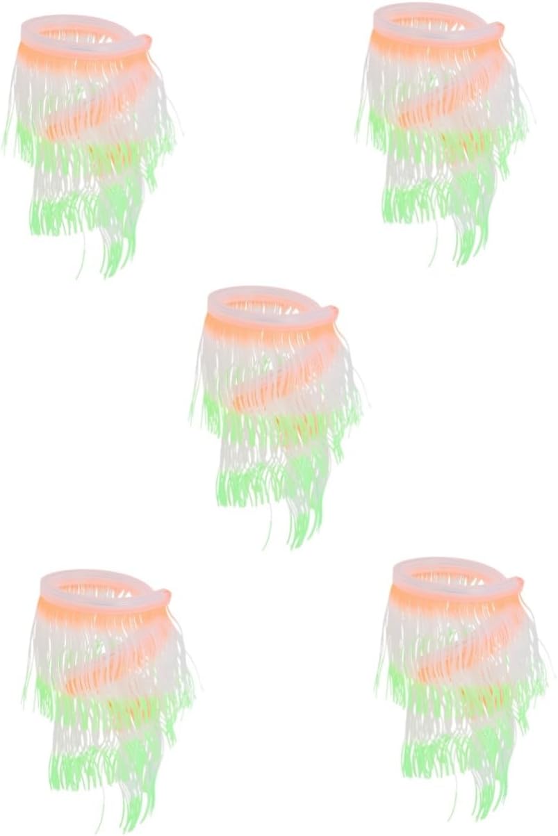 2pcs Fluorescent Artificial Coral Tank Landscape Decor Goldfish Aquarium Heater Fake Fish Tanks Jellyfish Artificial Soft Sea Anemone Aquarium Coral Decor Vacu