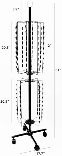 Miniatura 5 de FixtureDisplays Compatible con estante de tira con cabecera, rotación, 144 clips - negro 15967NEW-NF