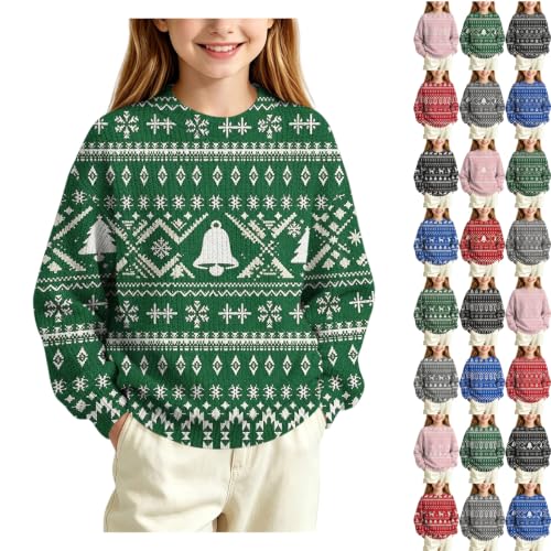 Girls Crewneck Christmas Sweater Long Sleeve Sweaters Winter Xmas Tops - image 1