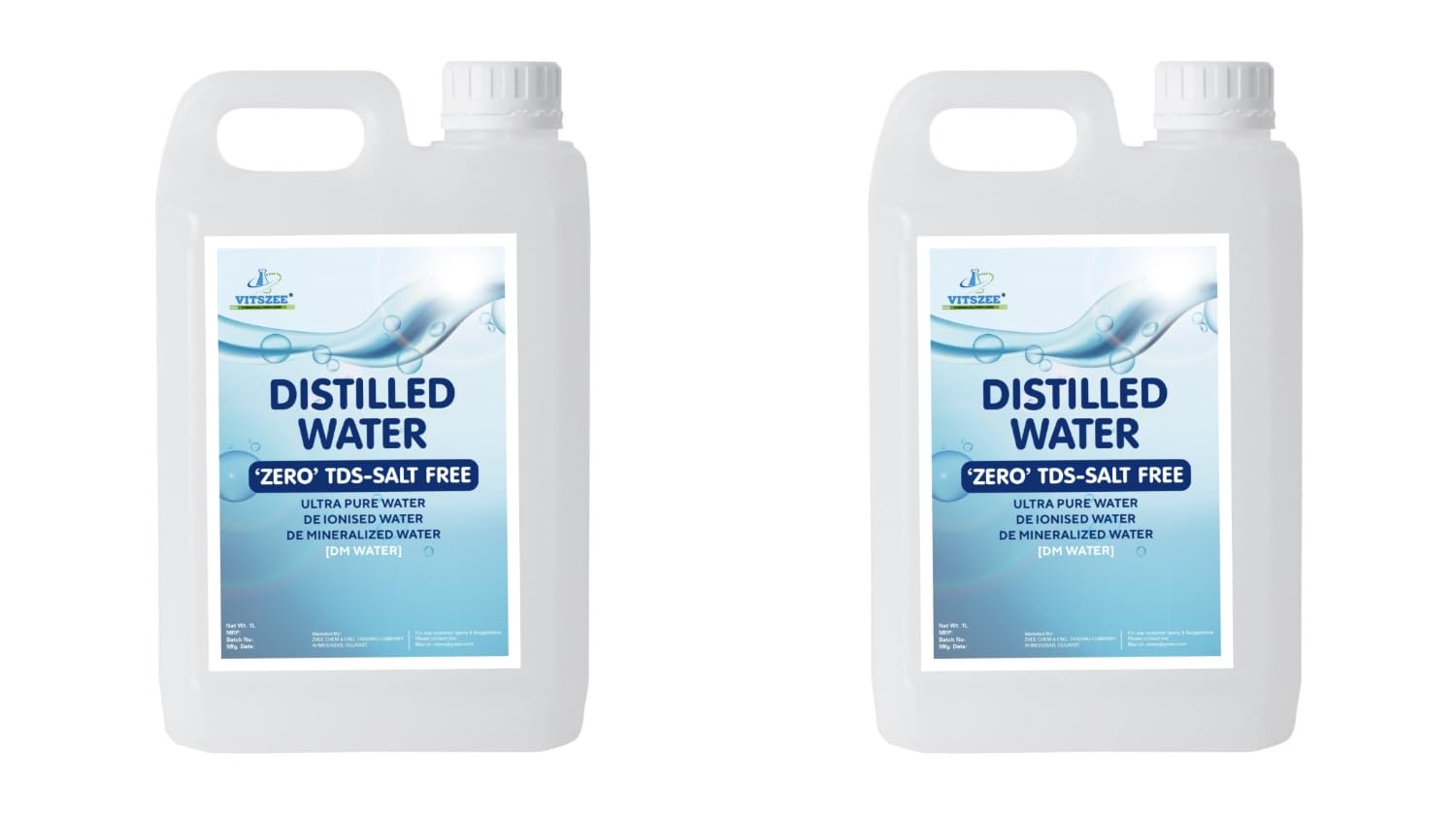 VITSZEE Distilled Water, DM Water, Pure Di ionised, H2O, for multipurpose uses Battery/inverter/Cosmotic/Autoclaving/Reagent/Lab Scientific 1L(Pack of 2) (B0B5PLY2QF) Amazon Price History, Amazon Price Tracker
