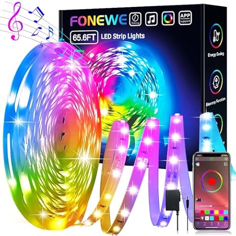 FONEWE 65.6ft RGB LED Strip Lights Cover
