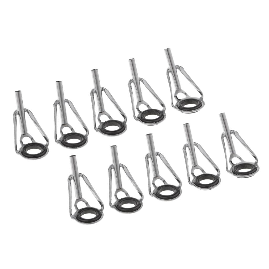 CALANDIS® 10Pcs Spinning Baitcasting Fishing Rod Top Tip Guide Eye Ring Diameter 2.0Mm | Stainless Steel, Ceramic | 10 Pieces Fishing Rod Guide Tip Top-image-3