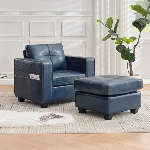 TYBOATLE Oversized PU Leather Chair with Ottoman