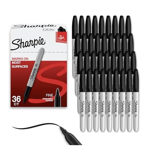 Sharpie Permanent Markers Bulk Set, Fine Tip Markers Set, Markers For Plastic, Metal, Wood, And More, Black, 36 Count