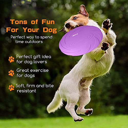 Maikerry Rubber Flyer Dog Flying Disc Dog Toys Best Rubber For Small Dogs Assorted Colors (Medium, Purple) #TOP4