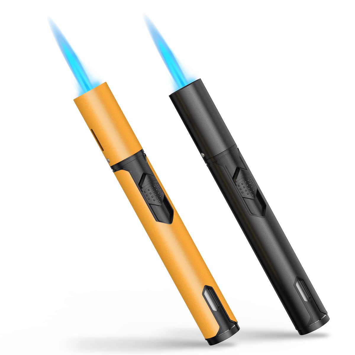 Torch Lighters, Butane Lighter, 2 Pack, Windproof Adjustable Jet Flame Torch Lighter, Butane Refillable Gas Torch Lighter for Candles, Grill, BBQ, Fireplaces, Camping (Butane Not Included)