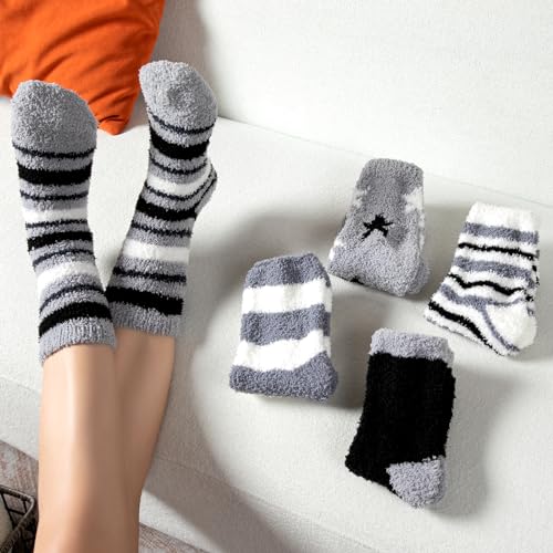 Image of Premillow Fuzzy Socks for Women, Winter Warm & Cozy Fluffy Socks Womens Ultra Soft Sleeping Slipper Sock for Women Gifts