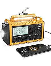 Wind up Radio, DAB+/DAB/FM 5000mAh Solar Radio with LCD Display, Hand Crank Radio with USB Port, Rechargeable Radio for Outdoors, Emergency Radio Torch Reading Lamp