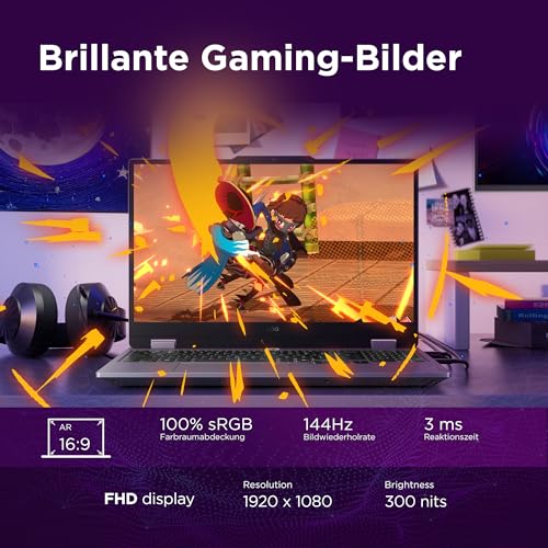 Lenovo LOQ Gaming AI Laptop | 15.6 Full HD 144Hz Display | NVIDIA GeForce RTX 5060 | Intel Core i5 | 16GB RAM | 1TB SSD | Win11 | QWERTZ | Weiß beleuchtete Tastatur | Grau | 3 Monate GamePass