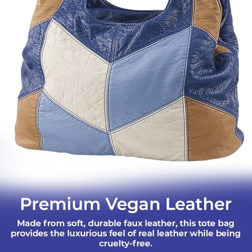 Colorblock Shoulder Bag, Hobo Purse, 3 Zippered Compartments, Lined Interior4