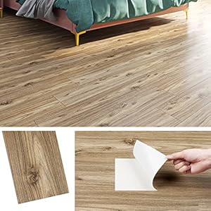 Livelynine 16 Tegel PVC Vloeren Keuken Vinyl Vloer Zelfklevend Badkamer Waterdichte Vloeren PVC 90x15CM Vloerfolie Zelfklevend Houtlook Woonkamer Zelfklevende Film Houtlook Eik Natuurlijk Behang Hout