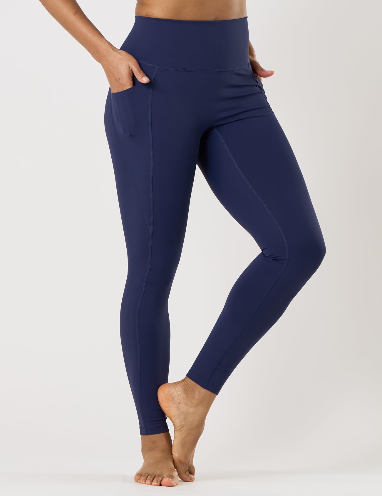 LAPASA Leggings Sportivi Yoga Donna L0A1/B1 - Pantaloni Lunghi Estivi Elasticizzati Tasche Laterali Opachi Vita Alta Push Up Contenitivi Aderenti Modellanti Snellenti Palestra Fitness Running Zumba