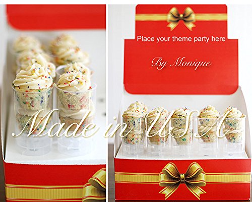 SupaCute Party Favors Push up Pops Take Out Treat Gift Boxes Set of 2. Easy Assembly - Securely Holds 20 Cake Push Pop Containers, Storing, Protecting, Carrying, Transporting, Displaying & Serving