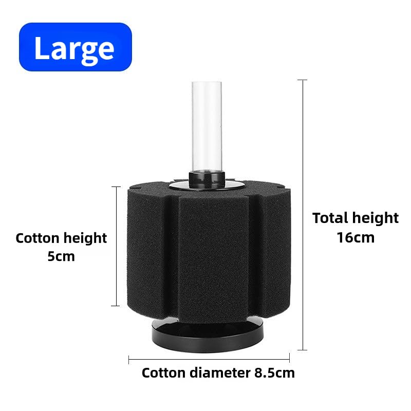 Image of Aquarium Sponge Filter Fish Tank bio Biochemical Betta Shrimp Nano Filter with Airline Tubing (L up to 60Gal 2Pcs)