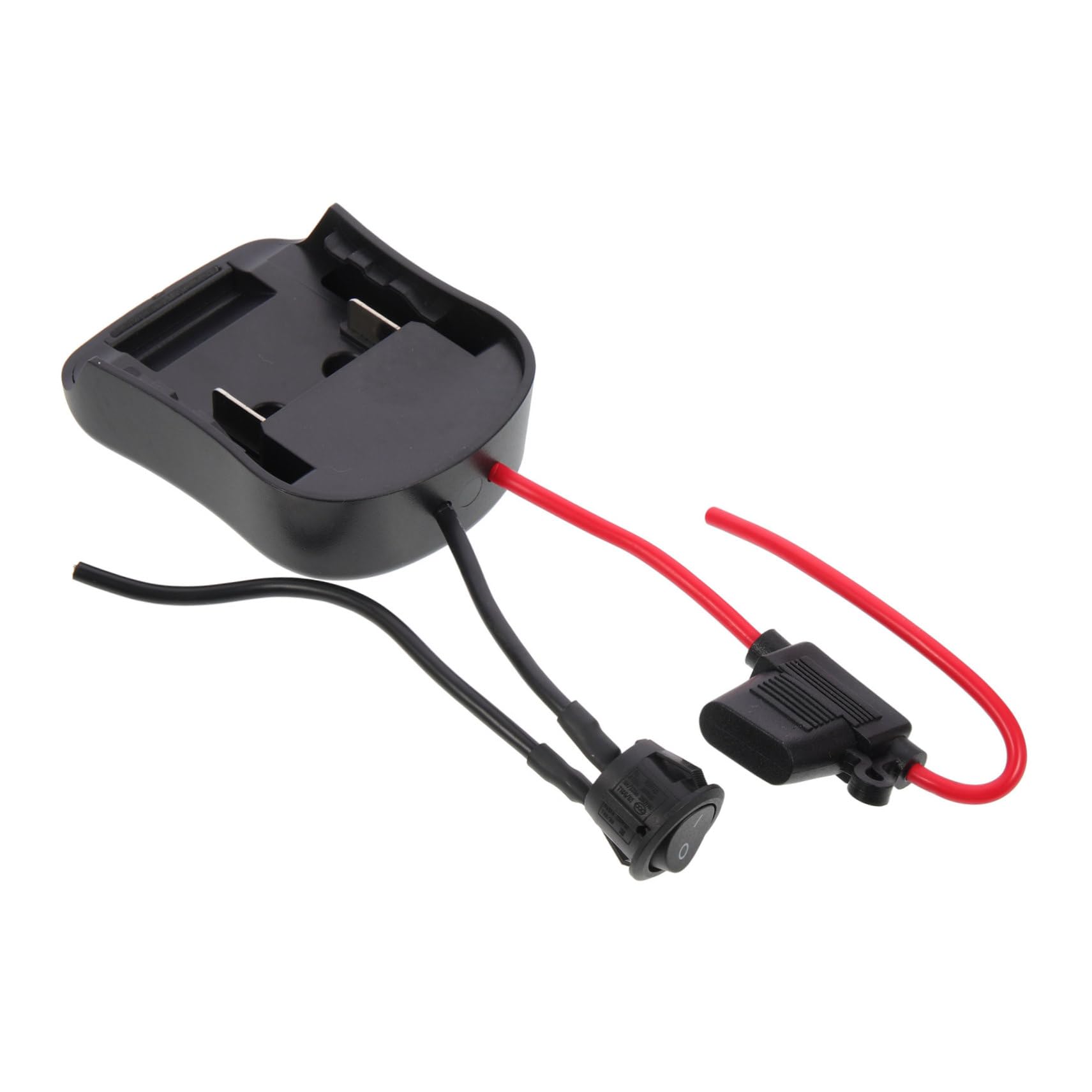 SHINEOFI 2 Piezas Adaptador De Batería De 18v Batería para Al Adaptador De La Camión Fuerza Convertidor De De Corriente Voltaje De Bricolaje Negro Abs