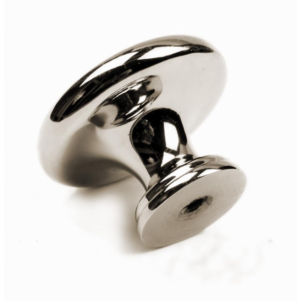KHTUMEWARE-88555 Round Knob, Polished Nickel, 1-1/4 in (32 mm), 10-Pack in Polished Nickel — KHTUMEWARE