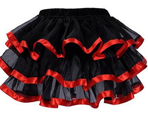 Martya Damen Gothic Moulin Rouge Ballett Tütü Unterrock 3 Layers, 5 Farbe
