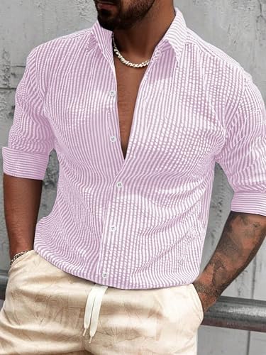 Image of Lymio Men Shirt || Striped Shirt for Man || Full Sleeve || Casual Style (Packs Also Available) (Crush-Lining-New)