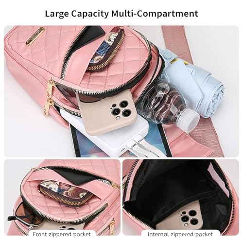 Mochila pequeña cruzada para mujer rojo miniatura 5