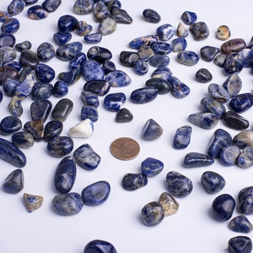 Image of Polished Sodalite Crystals - 72 Pcs, 0.5 inch 10 oz Handpicked Natural Tumbled Gemstones Rocks, Pebbles for Reiki, Chakra, Healing Home Decor