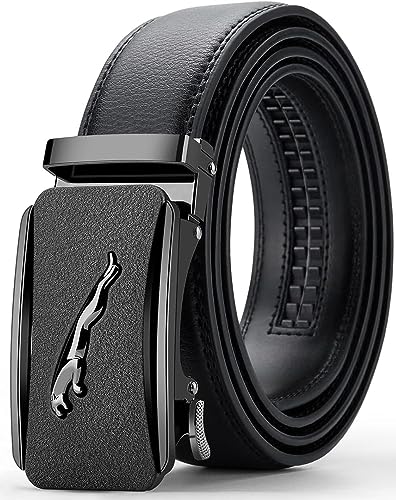 Contacts Genuine Leather Belt for Men with Easier Adjustable Auto...
