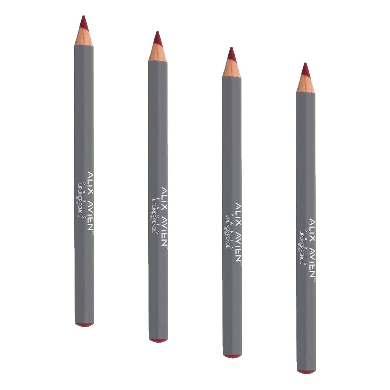 ALIX AVIEN Uzun Süre Kalıcı Dağılma Yapmayan Nemlendirici Dudak Kalemi - Lipliner Pencil Ruby (4 paketi)