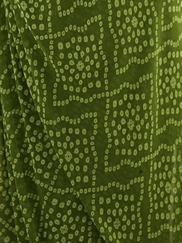 Image of Satrani Women's Georgette Bandhani Printed Sequin Embroidery Saree with Unstitched Blouse Piece
