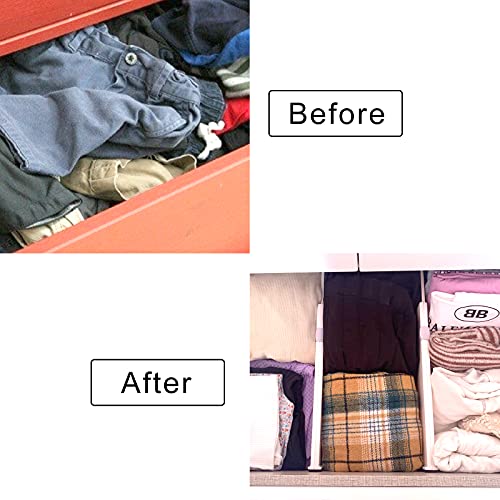 SENENQU 4 Pack Adjustable Drawer Dividers 4" High, 15"-21" Expandable Drawer Organizer, Extendable Drawer Separators with Foam Edges for Kitchen Bedroom Drawer Storage - Image 6