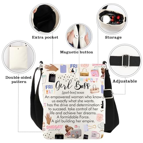 CMNIM Girl Boss Noun Gifts Merch Boss Lady Crossbody Purse Boss Day Gifts for Female Boss Shoulder Bag3