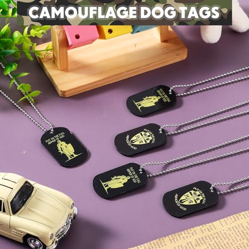 Wonderjune 30 Pack Put on The Whole Armor Dog Tag Necklaces Acrylic Military Knight Pendant Necklace for Men Women Christian Party Favors Bible Gifts 30 Pcs of of God Dog Tags 30 Pcs Beaded Chains3
