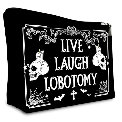 Zengzetong lnfinite Goth Makeup Bag Funny Skull Cosmetic Bag Black Spooky Gifts for Women Witchy Gothic Lovers Sister Friends