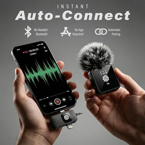 Image of DIGIMORE 3 in 1 Wireless Lapel Mic with ANC | 100Ft Range | 10Hrs Playback | KTV Reverb /Mute Functions | Plug n Play with Clear Timbre & High Sensitivity for Vloggers, Live Streaming & Youtube (D-455)