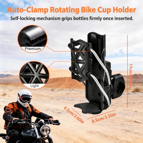 Portavasos universal para motocicleta con rotación 360° miniatura 2