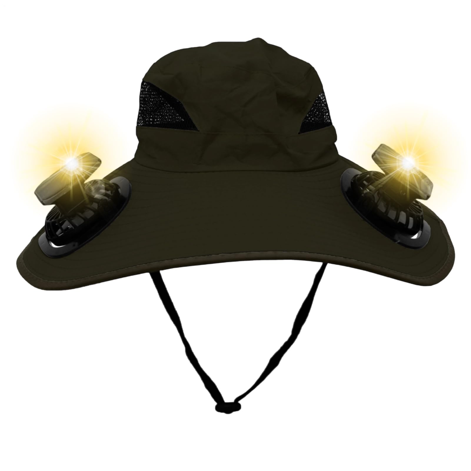 Cappello Ventilatore Alimentato ad Energia Solare Cappelli con Ampia Tesa | Copricapo Rinfrescante per Sport Viaggio Spiaggia Pesca Escursioni Campeggio
