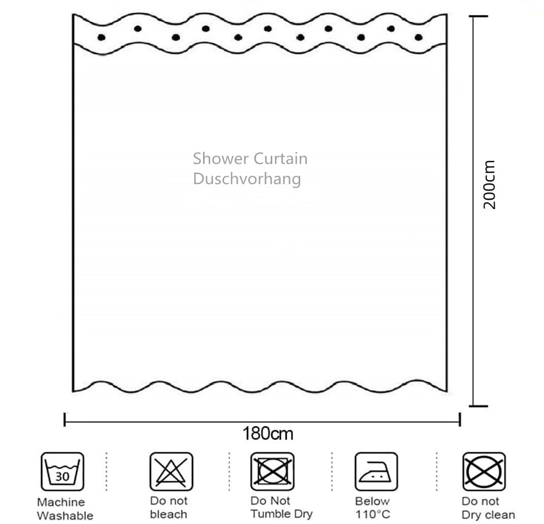 goodbath Octopus Shower Curtain 200cm drop, Watercolor Deep Ocean Sea Waterproof Fabric Bath Curtains for Bathroom Bathtub 180 x 200cm - Image 2