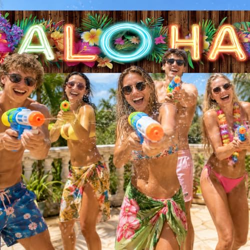 Image of Nuxovilar Aloha Banner Hawaiian Party Decorations 118.11x19.68 Inches