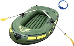 UGPLM Conjunto de caiaque inflável, PVC super, para lagos, rios, lagos, 4 câmaras de ar, bote flutuante, para crianças, adultos e