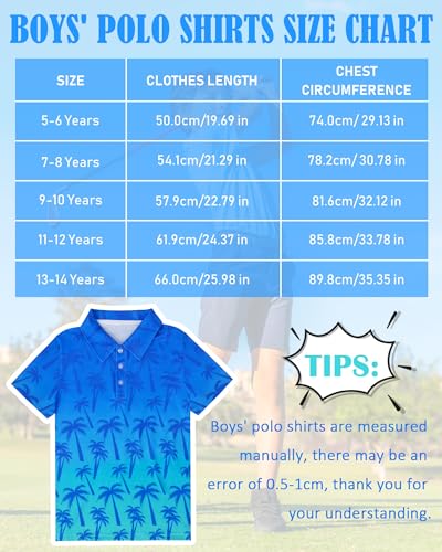 Image of Boys Polo Shirt Golf Short Sleeve Performance Dry Fit Stretch School Uniform Shirts for Boys 7-14 Years