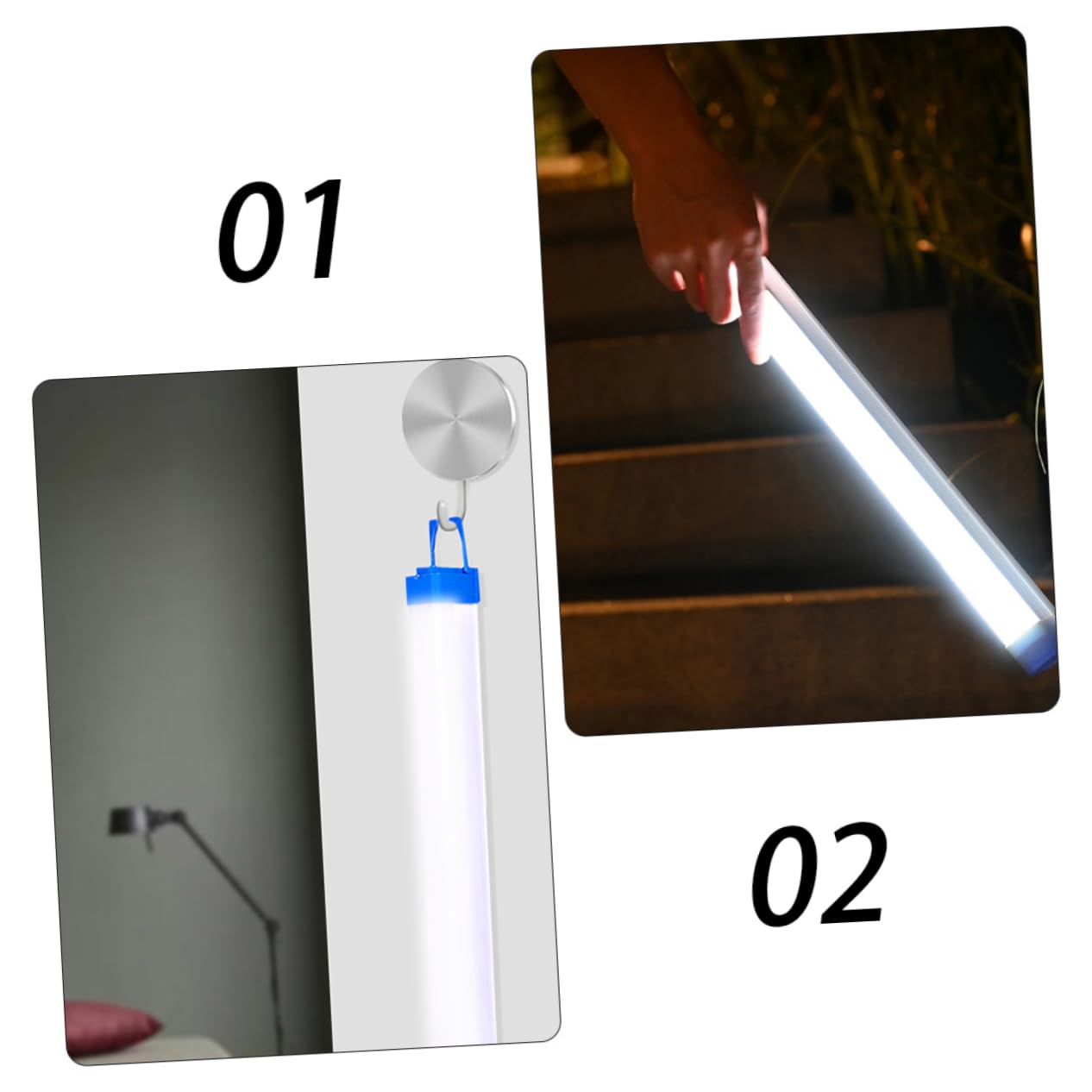 Angoily Luz Led De Emergencia Usb Recargable, Lámpara Bajo Mostrador 20w 17cm 1200ma 3 Niveles De Brillo, Luz De Armario Portátil Inalámbrica Para Interior y Cocina, Pack 2 Unidades
