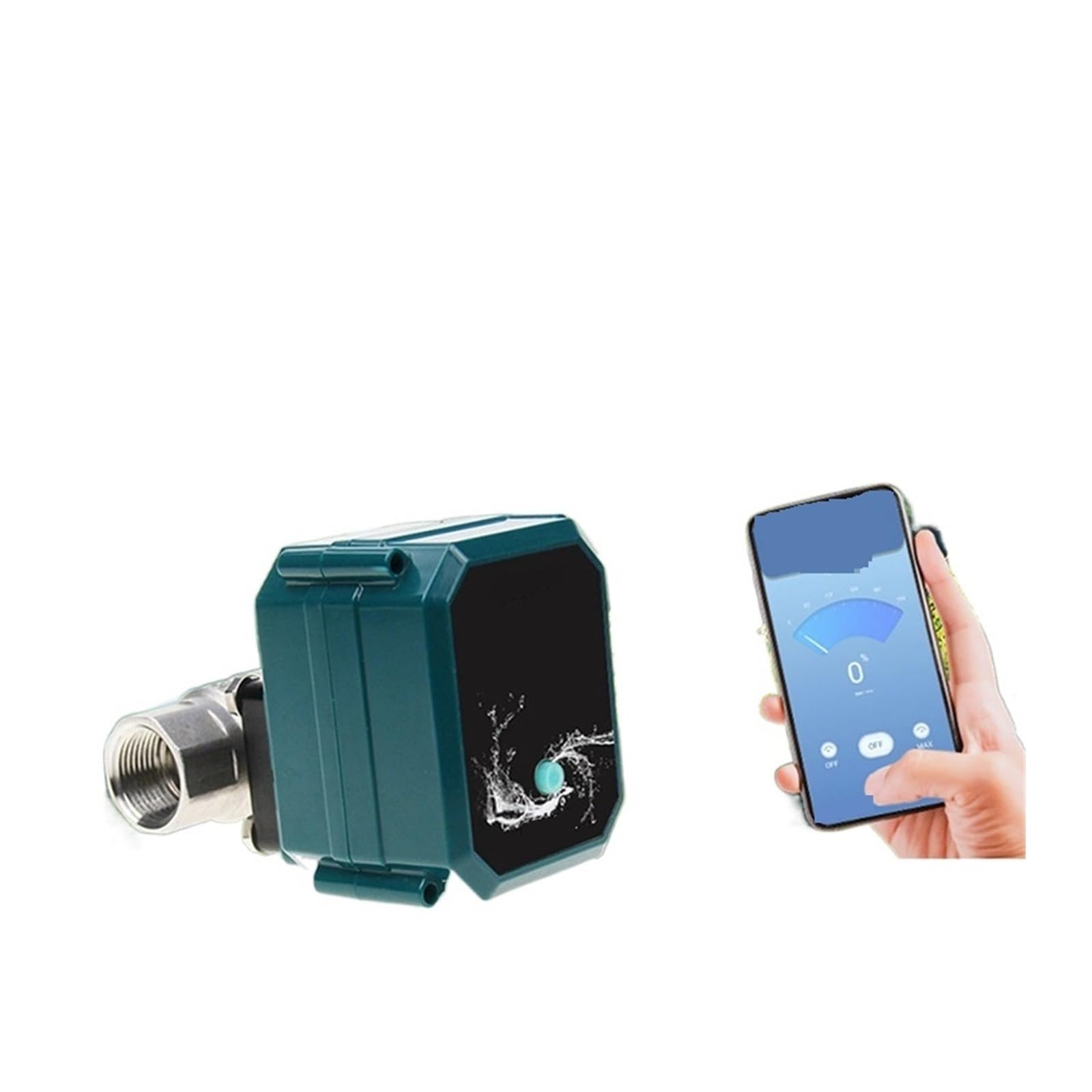 Válvula De Agua Bola Motorizada Eléctrica, Control Remoto Riego Jardín Acero Inoxidable Con Función Sincronización Y Cuenta Atrás Funcionamiento Fiable(DN15)
