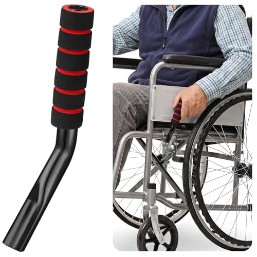 Image of Wheelchair Brake Extenders, 5 Inch Anti-Slip Brake Extension Handles Replacement for Wheelchair Wheel Lock Grips, Transport Chair, Power Chair Accessories (Black)