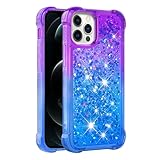 iPhone 11用ジェネリックケース(カラー:パープルブルー)耐衝撃ケース リキッドグリッター ハードシリコンバックカバー