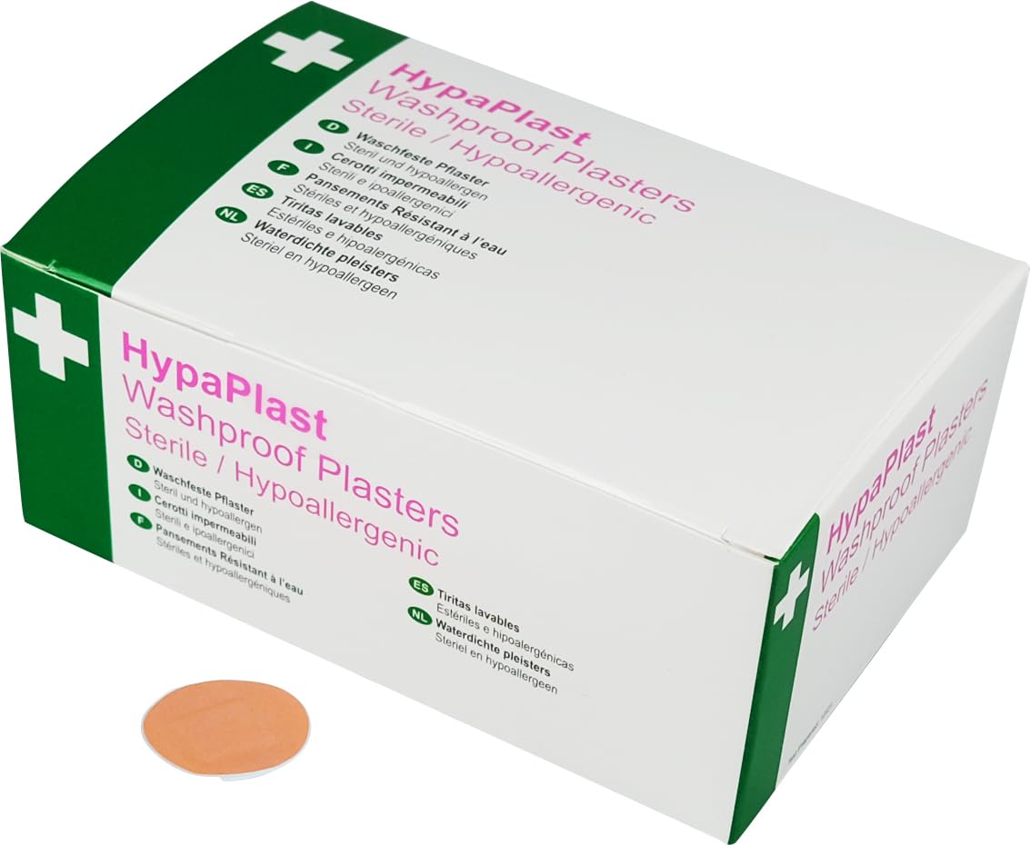 Safety First Aid Group HypaPlast Pink Washproof Plasters, 2.5cm Dia. Spot (Pack of 100)