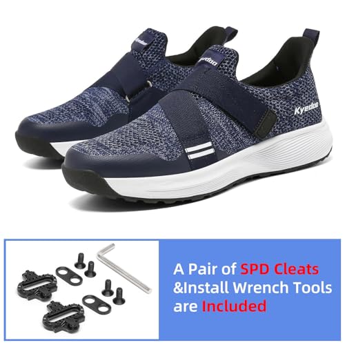 Image of Kyedoo Men's Indoor Cycling Shoes Compatible with SPD Cleats, Comfortable Walkable Bike Shoes, Cleats Included