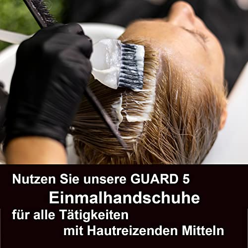 Foto von GUARD 5 - Einmalhandschuhe schwarz 100 Stück/Box Gr. 7/S - Einweghandschuhe puderfreie Nitrilhandschuhe - Hygiene- Kochhandschuhe, Küchenhandschuhe - latexfrei