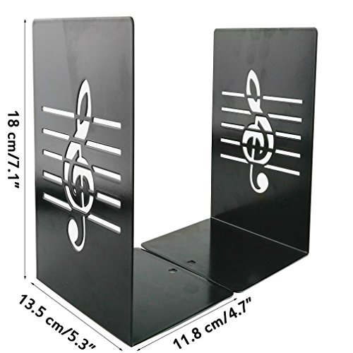 Winterworm UKJY104-5-6 A Pair Of Fashion Creative Music Note Solid Metal Book Stand Bookends thumb #1