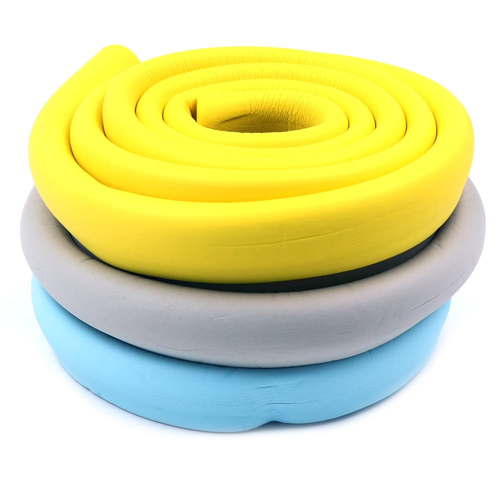 WANGCL 4 juegos de protectores para bebés, protectores de bordes de 2 m, protector suave y grueso, no tóxico, protector de esquina para bebé, niños y niños (gris)